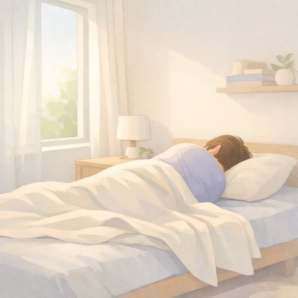 Бедроттінг, емоційне вигорання і тривожність – людина лежить у ліжку, психотерапія та психолог в AlmaSpace